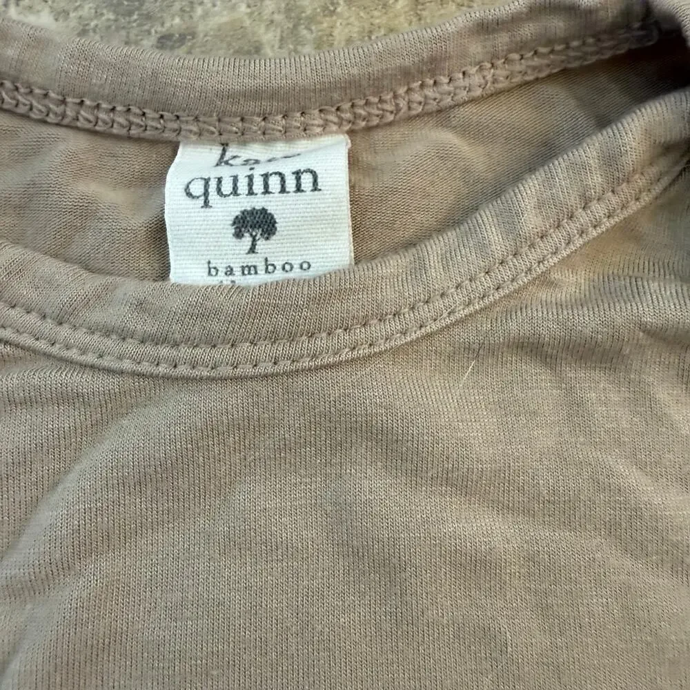 Kate Quinn Unisex Bodysuit‎ Sz 12-18 Mo Brown Solid Short Sleeve Bamboo